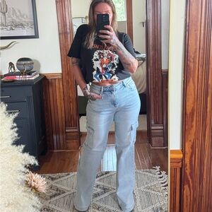 Risen Cargo Pocket Flare Jeans